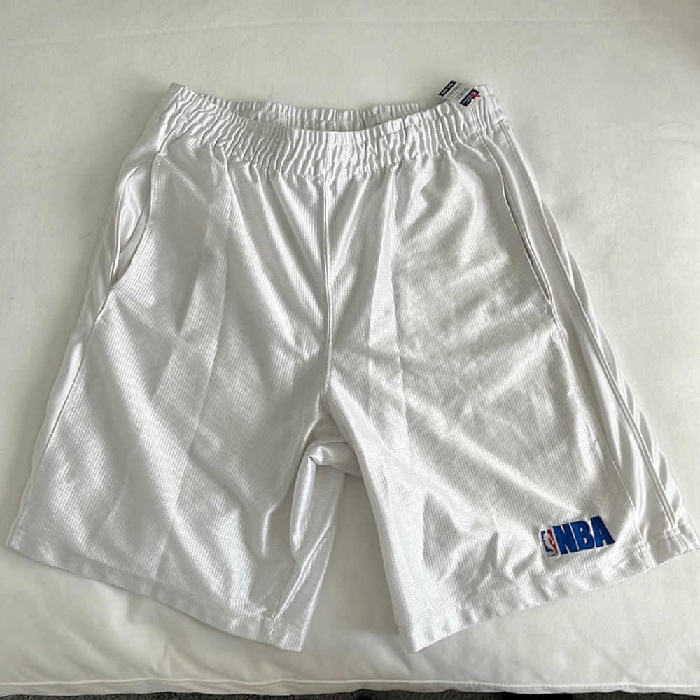 White NBA basketball shorts